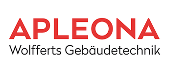 Apleona Wolfferts GmbH Red logo with the word 'APLEONA' in uppercase and below it 'Wolfferts Gebäudetechnik' in black text.