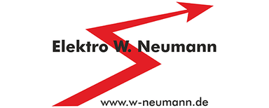 Elektro W. Neumann Nachf. Körner und Selbach GmbH Red zigzag arrow pointing from bottom left to top right with black text 'Elektro W. Neumann' and URL 'www.w-neumann.de' below.