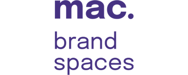 mac brand spaces GmbH Dark blue text reading 'mac. brand spaces' in three lines.
