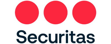 Securitas Holding GmbH Three red circles above the word 'Securitas' in black text.