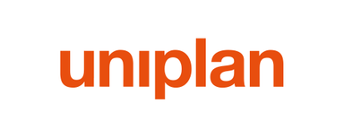 Uniplan GmbH & Co. KG Orange 'uniplan' text in sans-serif font on white background.