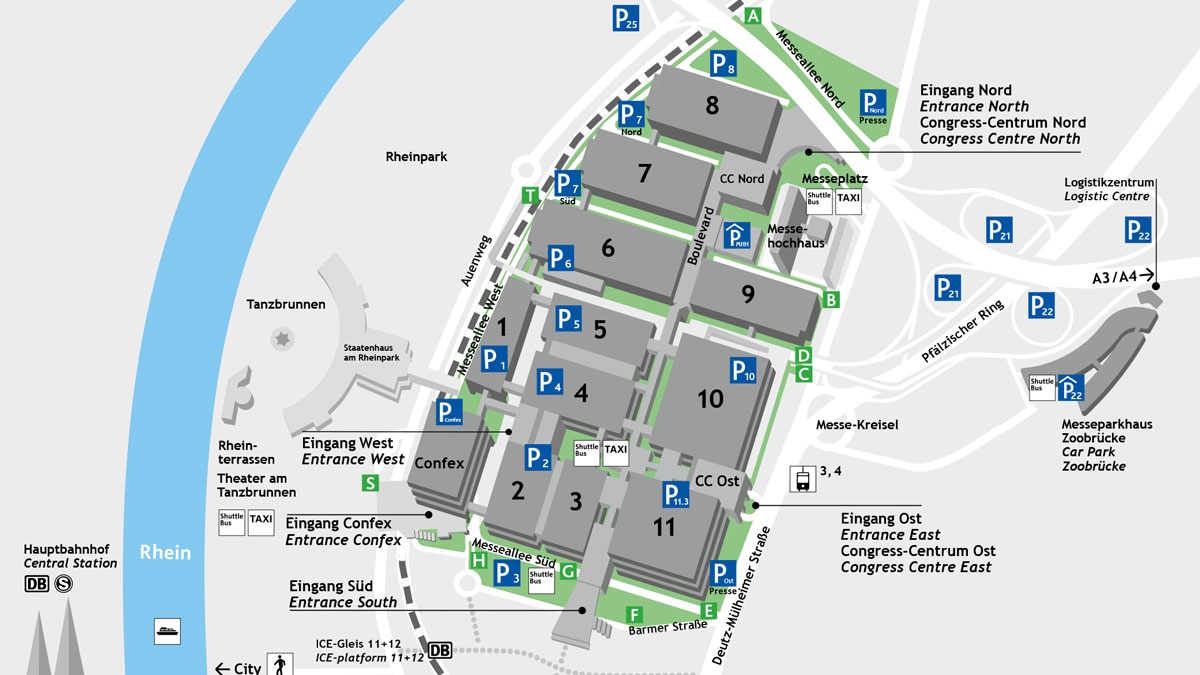 Halls and groundplan of Koelnmesse Halls and groundplan of Koelnmesse